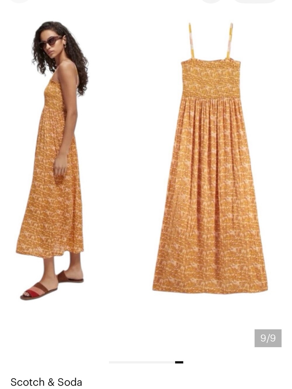 Scotch & Soda smocked maxi dress size small